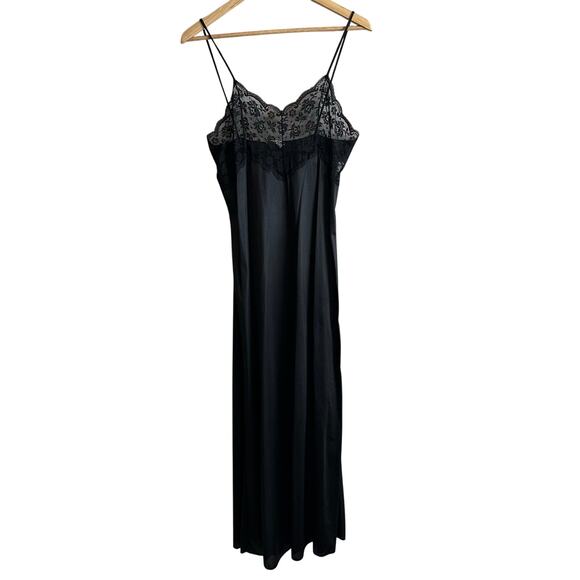 Diane Von Furstenberg Vintage Lace Nightgown Slip and Robe 80s Black - Picture 6 of 16